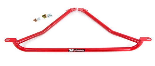Chassis Brace - 3-Point - Front Subframe - Tubular - Bolt-On - Hardware Included - Steel - Red Powder Coat - GM G-Body 1978-88 - Each