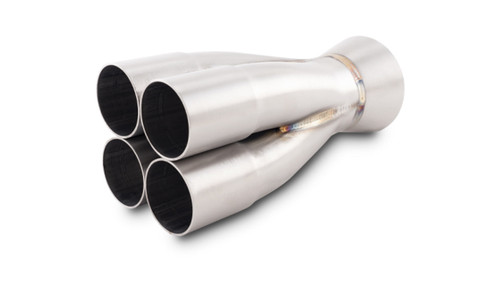 Collector - Slip-On - Merge Collector - 4 into 1 - 1.625 in Primary Tubes - 2.25 in Outlet - Stainless - Natural - Each