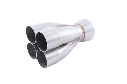 Collector - Slip-On - Merge Collector - 4 into 1 - 2.375 in Primary Tubes - 4 in Outlet - Stainless - Natural - Each
