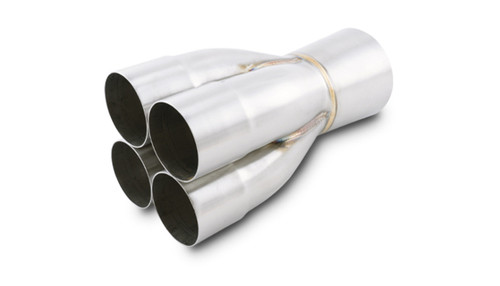 Collector - Slip-On - Merge Collector - 4 into 1 - 2.5 in Primary Tubes - 4 in Outlet - Stainless - Natural - Each