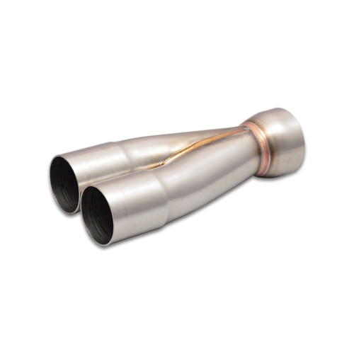 Collector - Slip-On - Merge Collector - 2 into 1 - 1.75 in Primary Tubes - 2.25 in Outlet - Stainless - Natural - Each Collector - Slip-On - Merge Collector - 2 into 1 - 1.75 in Primary Tubes - 2.25 in Outlet - Stainless - Natural - Each