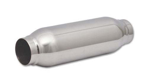 Resonator - Bottle Style - 2.25 in Inlet - 2.25 in Outlet - 3.5 in Diameter Body - 12 in Long - Stainless - Polished - Each