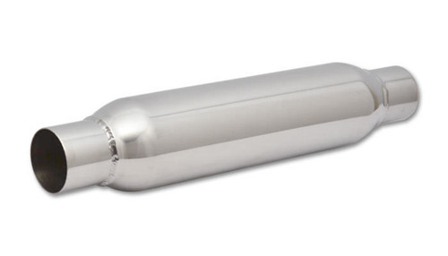 Resonator - Bottle Style - 2.25 in Inlet - 2.25 in Outlet - 3.5 in Diameter Body - 18 in Long - Stainless - Polished - Each