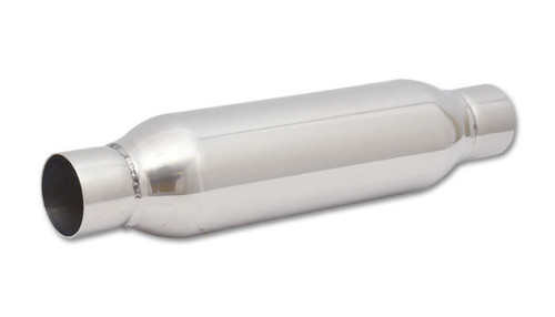 Resonator - Bottle Style - 2.5 in Inlet - 2.5 in Outlet - 4 in Diameter Body - 18 in Long - Stainless - Polished - Each