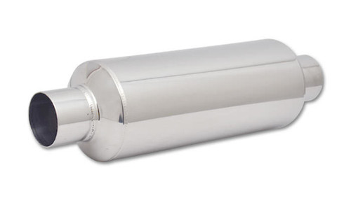 Resonator - Bottle Style - 2.5 in Inlet - 2.5 in Outlet - 5 in Diameter Body - 18 in Long - Stainless - Polished - Each