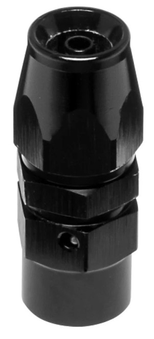 Fitting - Hose End - Straight - 3 AN PTFE Hose to 3 AN Female - Aluminum - Black Anodized - Each