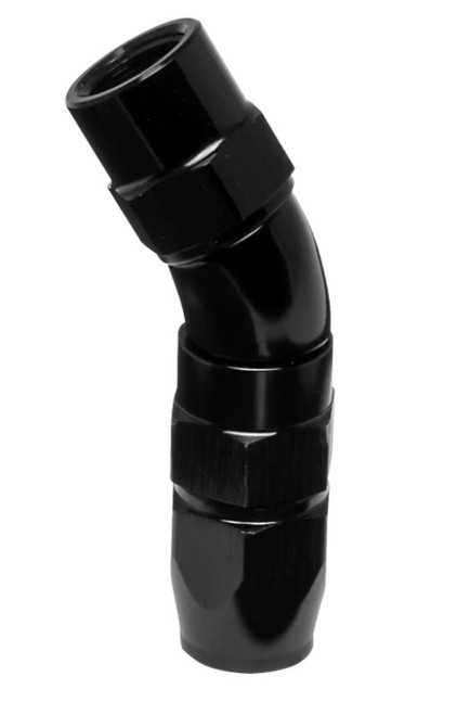 Fitting - Hose End - 30 Degree - 3 AN PTFE Hose to 3 AN Female - Aluminum - Black Anodized - Each