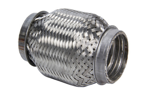 Exhaust Flex Pipe - TurboFlex - Weld-On - Flexible - 1.75 in Inlet - 1.75 in Outlet - 3 in Long - Stainless - Each