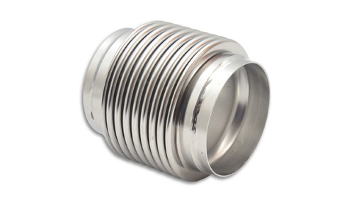 Exhaust Flex Pipe - Electropolished - Standard Flex - Weld-On - Flexible - 3.5 in Inlet - 3.5 in Outlet - 4 in Long - Stainless - Each