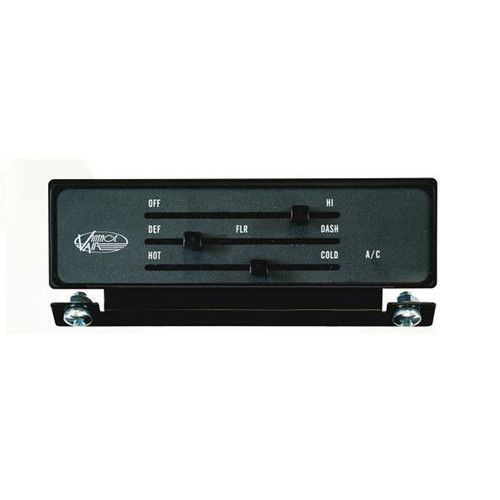 Climate Control Panel - Gen IV SureFit - 3 Lever - Horizontal - 7.995 x 2.265 in Rectangle - In Dash - Plastic - Black - GM Compact SUV / Truck 1967-72 - Each