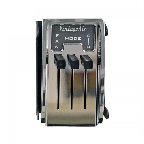 Climate Control Panel - Gen IV SureFit - 3 Lever - Vertical - 4.84 x 2.454 in Rectangle - In Dash - Aluminum - GM Fullsize SUV / Truck 1955-59 - Each