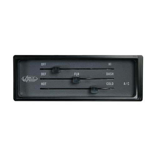 Climate Control Panel - Gen IV SureFit - 3 Lever - Horizontal - 6.938 x 2.469 in Rectangle - In Dash - Plastic - Black - GM X-Body 1966-68 - Each