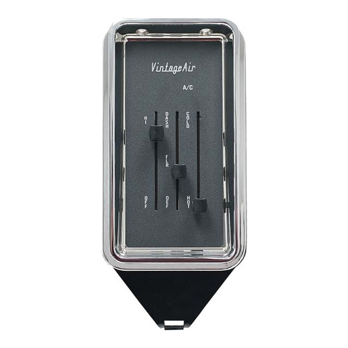 Climate Control Panel - Gen IV SureFit - 3 Lever - Vertical - Rectangle - In Dash - Plastic - Black - GM Fullsize Pickup 1964-66 - Each