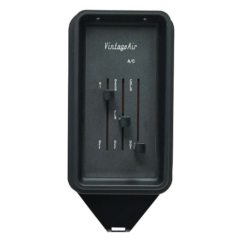 Climate Control Panel - Gen IV SureFit - 3 Lever - Vertical - Rectangle - In Dash - Plastic - Black - GM A-Body 1964-66 - Each