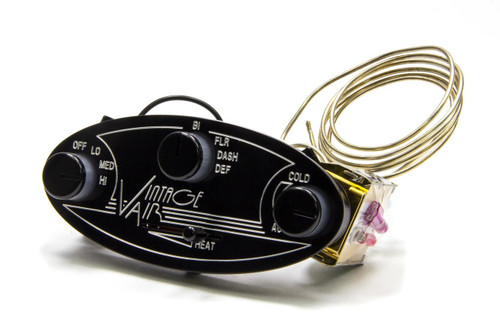 Climate Control Panel - Gen II Streamline ProLine - 3 Knob / 1 Lever - Horizontal - 5-1/2 x 2-1/2 in Oval - In Dash - Aluminum - Black Anodized - Each