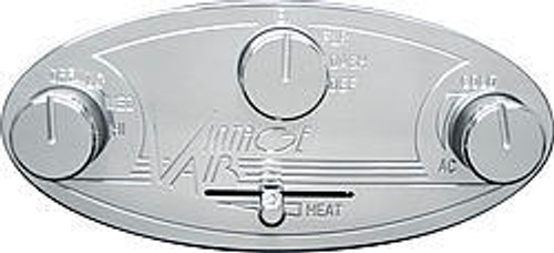 Climate Control Panel - Gen II Streamline ProLine - 3 Knob / 1 Lever - Horizontal - 5-1/2 x 2-1/2 in Oval - In Dash - Aluminum - Natural - Each