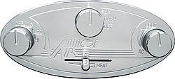 Climate Control Panel - Gen II Streamline ProLine - 3 Knob / 1 Lever - Horizontal - 5-1/2 x 2-1/2 in Oval - In Dash - Aluminum - Natural - Each