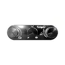 Climate Control Panel - Gen IV ProLine - 3 Knob - Horizontal - 4.125 x 1.25 in Oval - In Dash - Aluminum - Black Anodized - Each