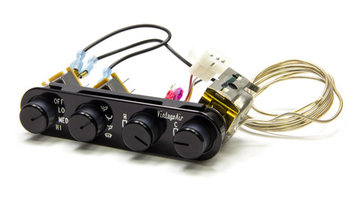 Climate Control Panel - Gen II Streamline - 4 Knob - Horizontal - 5.318 x 1 in Oval - In Dash - Aluminum - Black Anodized - Each