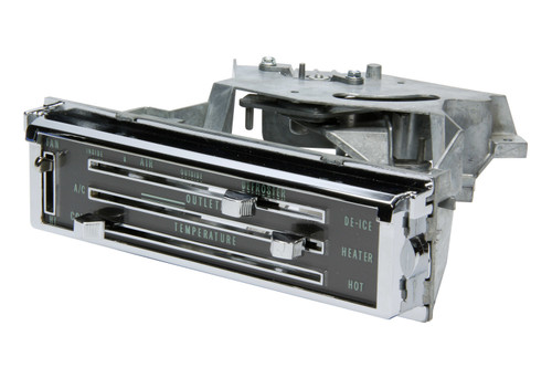 Climate Control Panel - Stock Style - 3 Lever - Horizontal - Rectangle - In Dash - Aluminum - Plastic - GM Fullsize Truck 1967-72 - Each