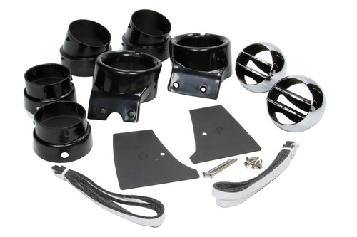 Heating / Cooling Louver - OEM Style - Round - Louvers / Hose Adapter / Ball Retainer Included - 2.5 in Hose - Aluminum / Plastic - Black / Natural - Kit