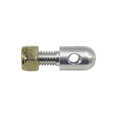 Body Mount Pin - 0.5 in OD x 1.5 in Long - 5/16-18 in Thread - Nut Included - Aluminum - Natural - Each