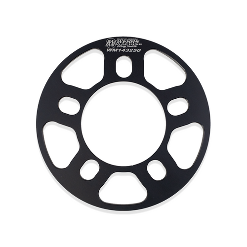 Wheel Spacer - 5 x 5 in Bolt Pattern - 0.25 in Thick - Aluminum - Black Anodized - Each