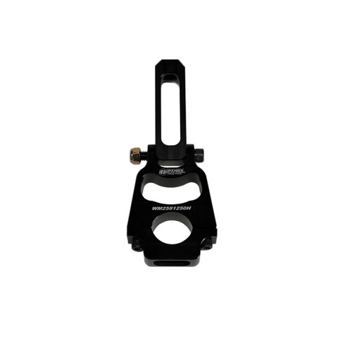 Hood Pin Mount - Clamp-On - 1.25 in ID - 6.5 in Tall - Hinged - Aluminum - Black Anodized - Each