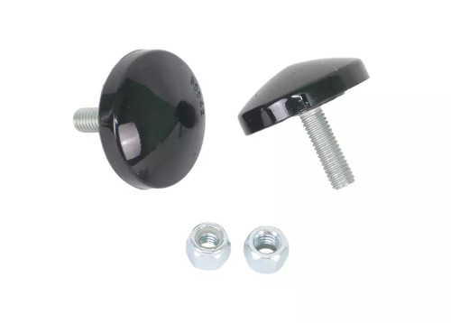 Bump Stop - Button Head - 2 in OD - 0.625 in Tall - Bolt-On - Front - Hardware Included - Polyurethane - Black - Universal - Pair Bump Stop - Button Head - 2 in OD - 0.625 in Tall - Bolt-On - Front - Hardware Included - Polyurethane - Black - Universal - Pair