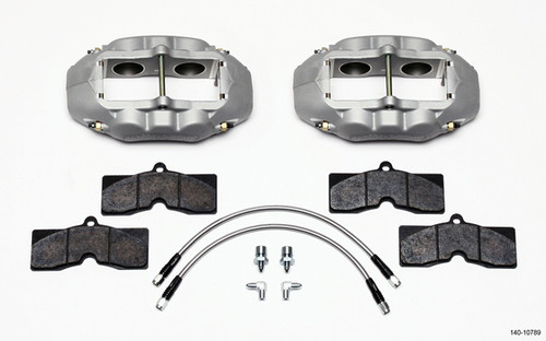 Brake System - D8-4 - Front - 4 Piston Caliper - Pads / Lines / Fittings - Aluminum - Gray Anodized - Chevy Corvette 1965-82 - Kit