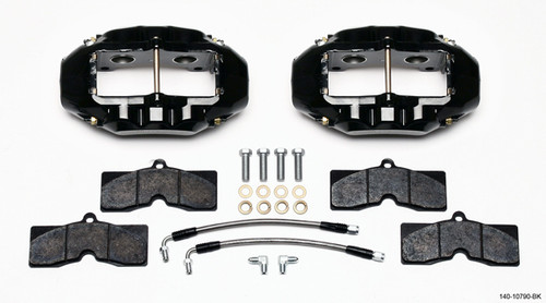 Brake System - D8-4 - Rear - 4 Piston Caliper - Lines / Pads / Fittings - Aluminum - Black Powder Coat - Chevy Corvette 1965-82 - Kit