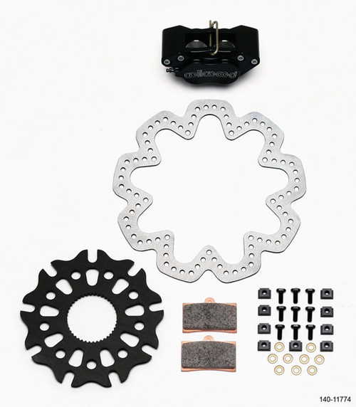 Brake System - GP320 - Rear - 4 Piston Caliper - 10.500 in Drilled / Scalloped Steel Rotor - 3 x 46 Spline Sprint Car Hat - Aluminum - Gray Anodized - Kit Brake System - GP320 - Rear - 4 Piston Caliper - 10.500 in Drilled / Scalloped Steel Rotor - 3 x 46 Spline Sprint Car Hat - Aluminum - Gray Anodized - Kit