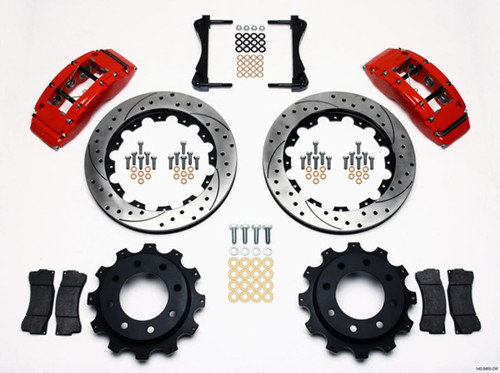 Brake System - TC6R Big Brake Truck - Rear - 6 Piston Caliper - 16 in Drilled / Slotted Iron Rotor - Aluminum - Red Powder Coat - Hummer H2 / GM Fullsize Truck 1999-2010 - Kit