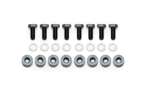Brake Rotor Bolt - 5/16-24 in Thread - 0.75 in Long - Hex Head - T Nuts / Washers Included - Steel - Black Oxide - Set of 8