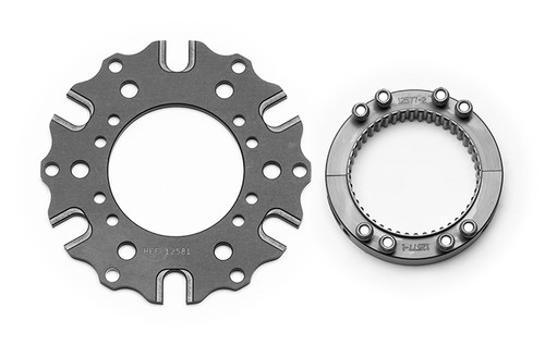 Brake Rotor Adapter - Rear Inboard - 2.880 x 48 Spline Axle Mount to 6 x 5.500 in Rotor Bolt Pattern - Aluminum - Gray Anodized - Kit