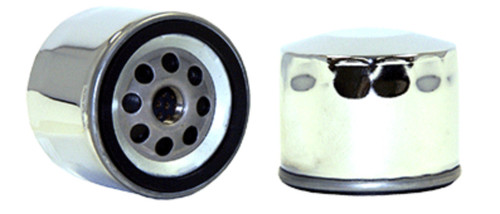 Oil Filter - Canister - Screw-On - 2.5 in Tall - 16 mm x 1.50 Thread - 20 Micron - Steel - Chrome - Ducati / Harley-Davidson - Each