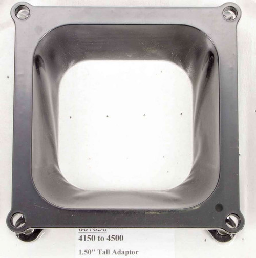 Carburetor Adapter - 1.5 in Thick - Open - Dominator to Square Bore - Aluminum - Black Anodized - Each