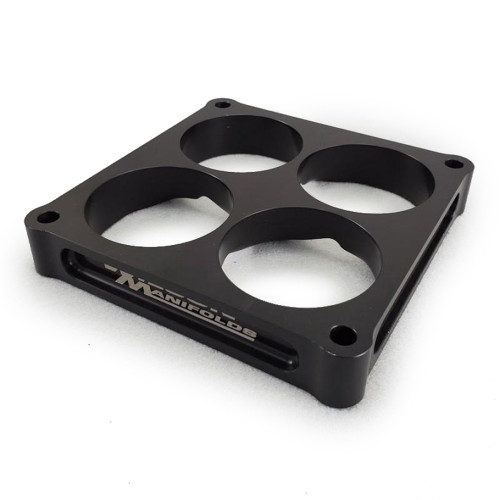 Carburetor Spacer - Lightweight - 1 in Thick - 4 Hole - Dominator - Aluminum - Black Anodized - Each