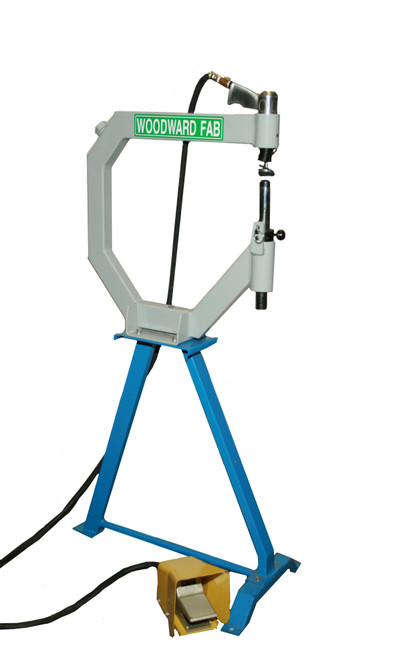 Planishing Hammer - 19-5/8 in Depth - 4 CFM at 50-100 psi Air Flow Rate - 3 Anvils / Floor Stand Included - Steel - Blue / Gray - Kit