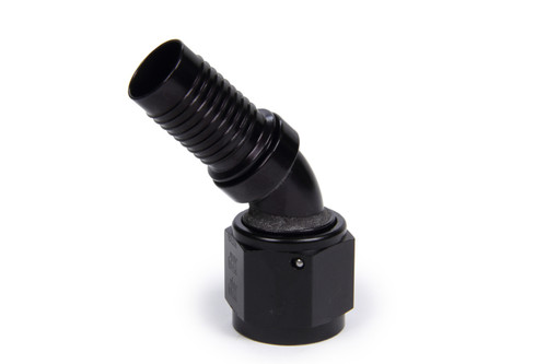 Fitting - Hose End - HS-79 - 45 Degree - 8 AN Hose Crimp to 8 AN Female - Aluminum - Black Anodized - Each