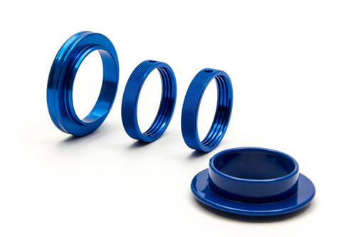 Coil-Over Hardware - Dual Stage - 2.625 in Spring - 2.17 in Shock - Adjuster Nut / Spring Cap / Jam Nut Included - Aluminum - Blue Anodized - AFCO 2.17 in OD Body Shock - Kit