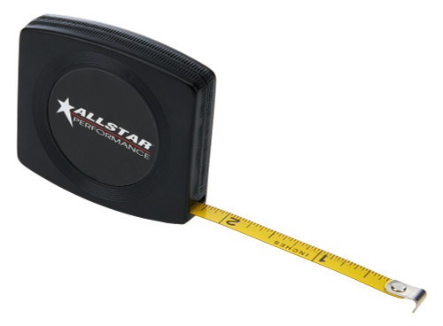 Tape Measure - Deluxe - 10 ft Length - 0.25 in Width - Inch - Plastic - Black - Each