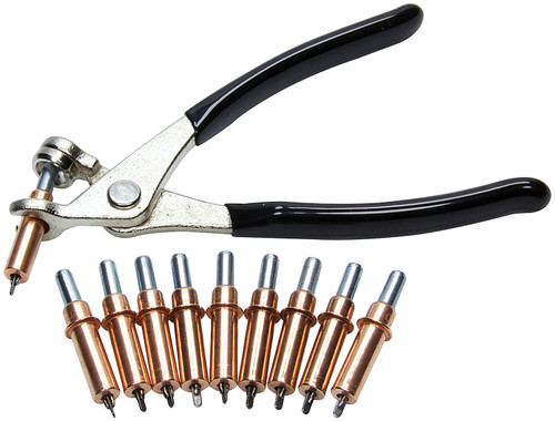 Cleco Pins - 1/8 in OD - Pliers Included - Steel - Cadmium - Set of 10