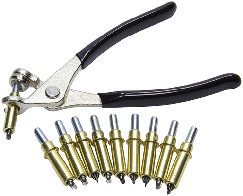 Cleco Pins - 3/16 in OD - Pliers Included - Steel - Cadmium - Set of 10