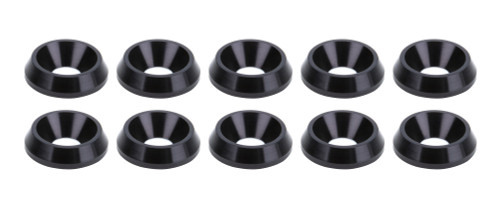 Countersunk Washer - 0.25 in ID - 0.75 in OD - 0.188 in Thick - Aluminum - Black Anodized - Set of 10