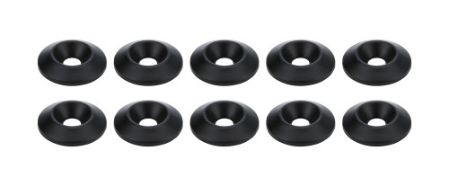 Body Bolt Washer - Countersunk - 0.25 in ID - 1 in OD - 0.188 in Thick - Plastic - Black - Set of 10