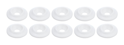 Body Bolt Washer - Countersunk - 0.25 in ID - 1 in OD - 0.188 in Thick - Plastic - White - Set of 10