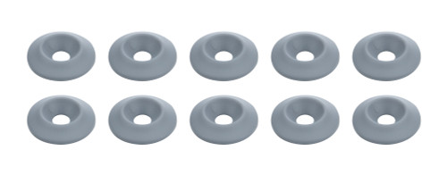 Countersunk Washer - 0.25 in ID - 1 in OD - 0.188 in Thick - Plastic - Silver - Set of 10