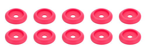 Body Bolt Washer - Countersunk - 0.25 in ID - 1.25 in OD - 0.125 in Thick - Plastic - Pink - Set of 10
