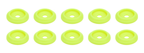Body Bolt Washer - Countersunk - 0.25 in ID - 1.25 in OD - 0.125 in Thick - Plastic - Neon Yellow - Set of 10